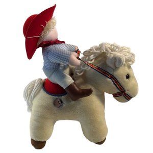 Vintage Eden Cowboy Horse Riding Stuffed Plush Soft Western Nursery
